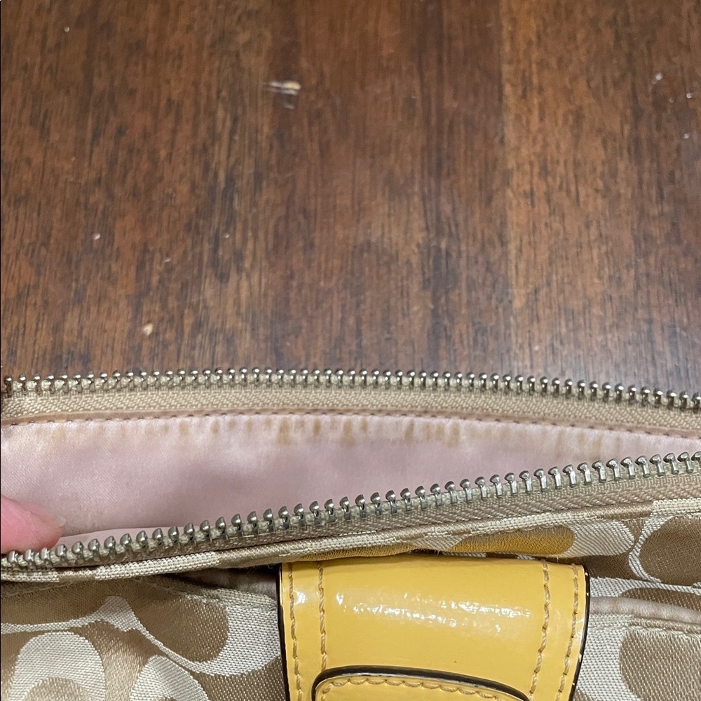 Coach Crossbody Bag in Tan with Yellow Accents - Picture 11 of 12